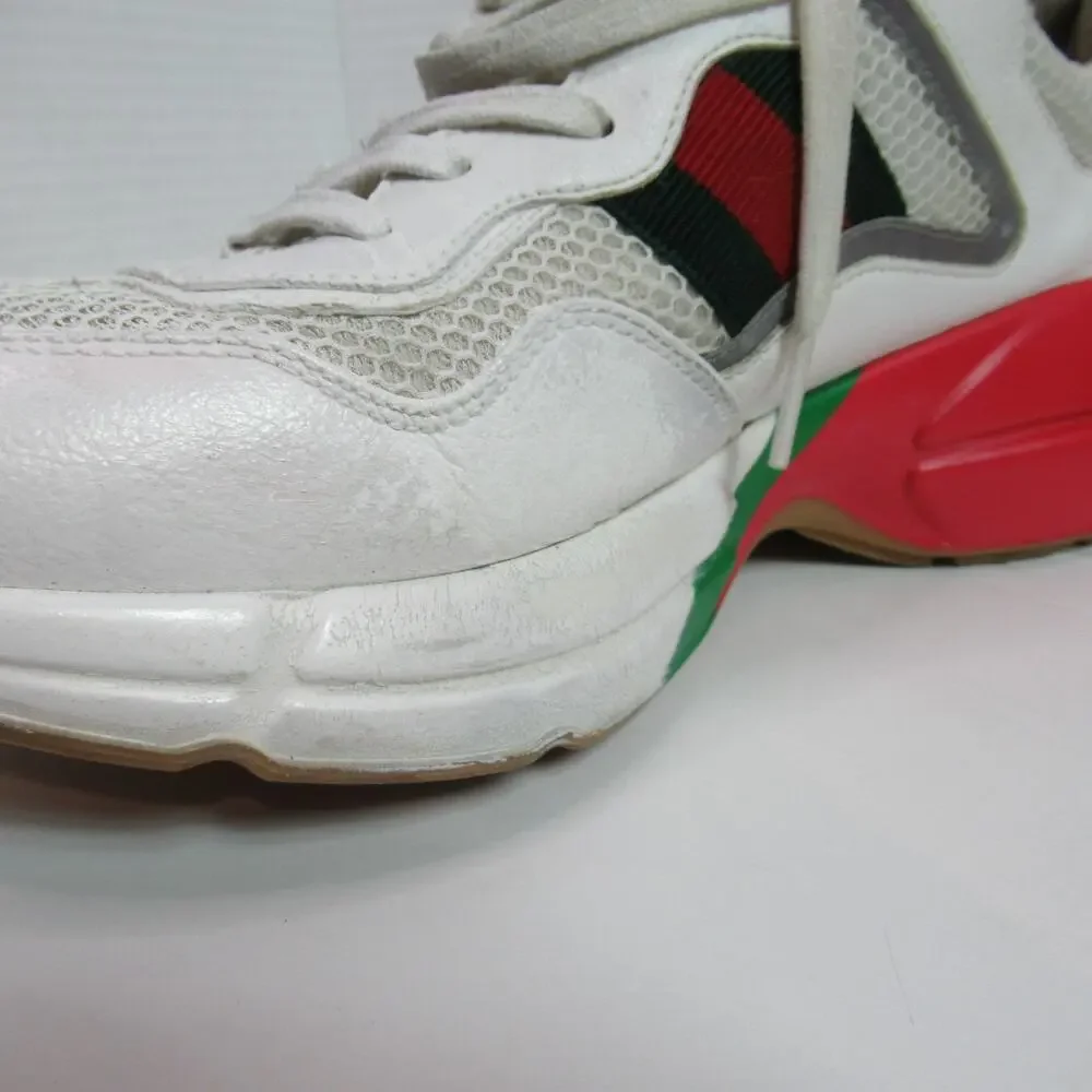 Gucci Rhyton Epilogue Sneaker Mens US 8 White Red Tennis Shoe Designer